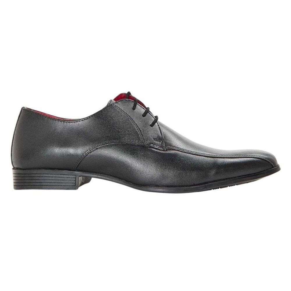 Lambretta Mens Leather Formal Derby Shoes / Black